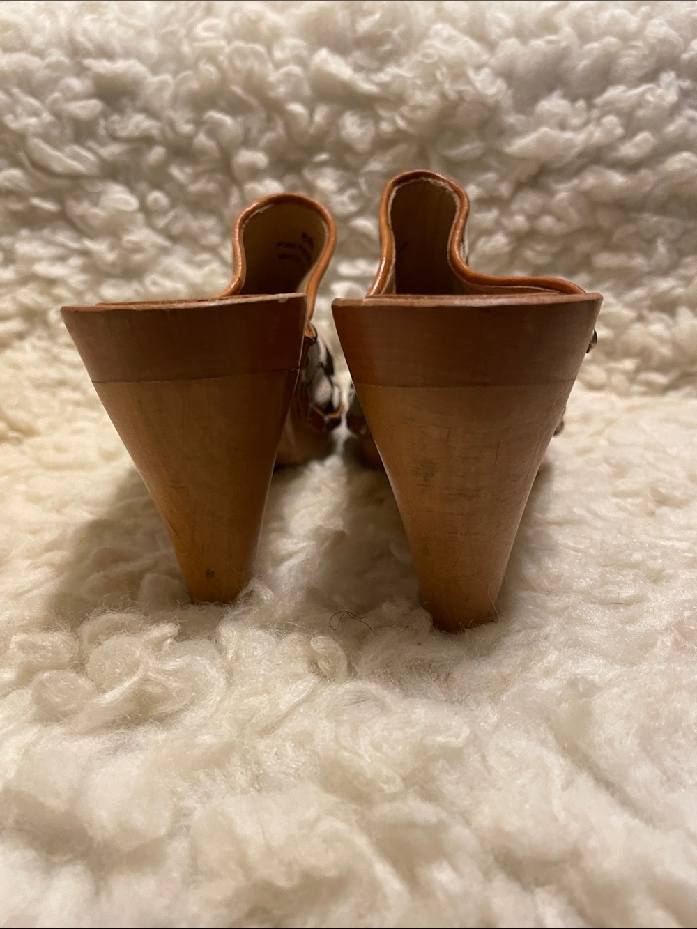 Coach Tan & Brown Signature Canvas Clog Heels - Picture 5 of 6